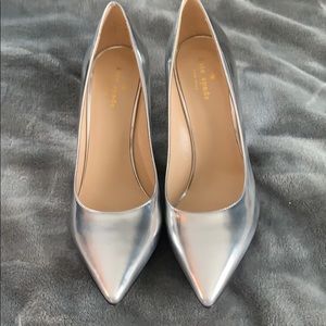 Kate spade New York silver heels brand new !